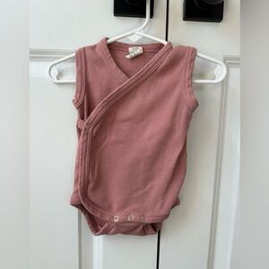 Kate Quinn Girls Short Sleeve Kimono Onesie Pink (Size 3-6 Months)